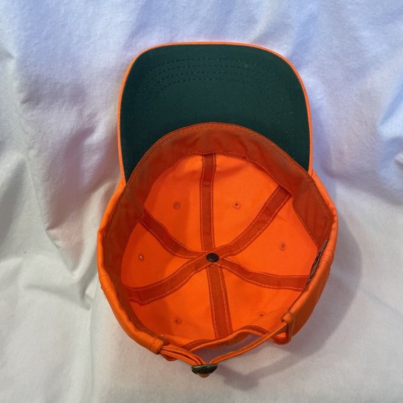 OC Solid Orange Strapback Hat Cap Outdoor Sports Safety Adjustable Stained - Picture 11 of 15